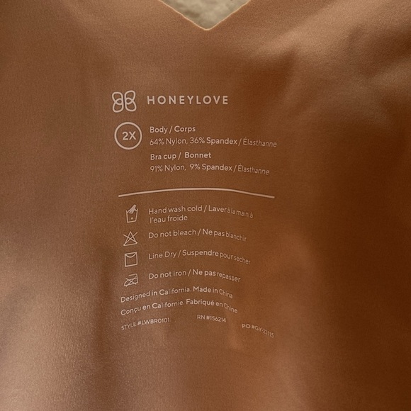Honeylove V-neck bra women’s 2XL sand EUC with pads - Picture 3 of 4